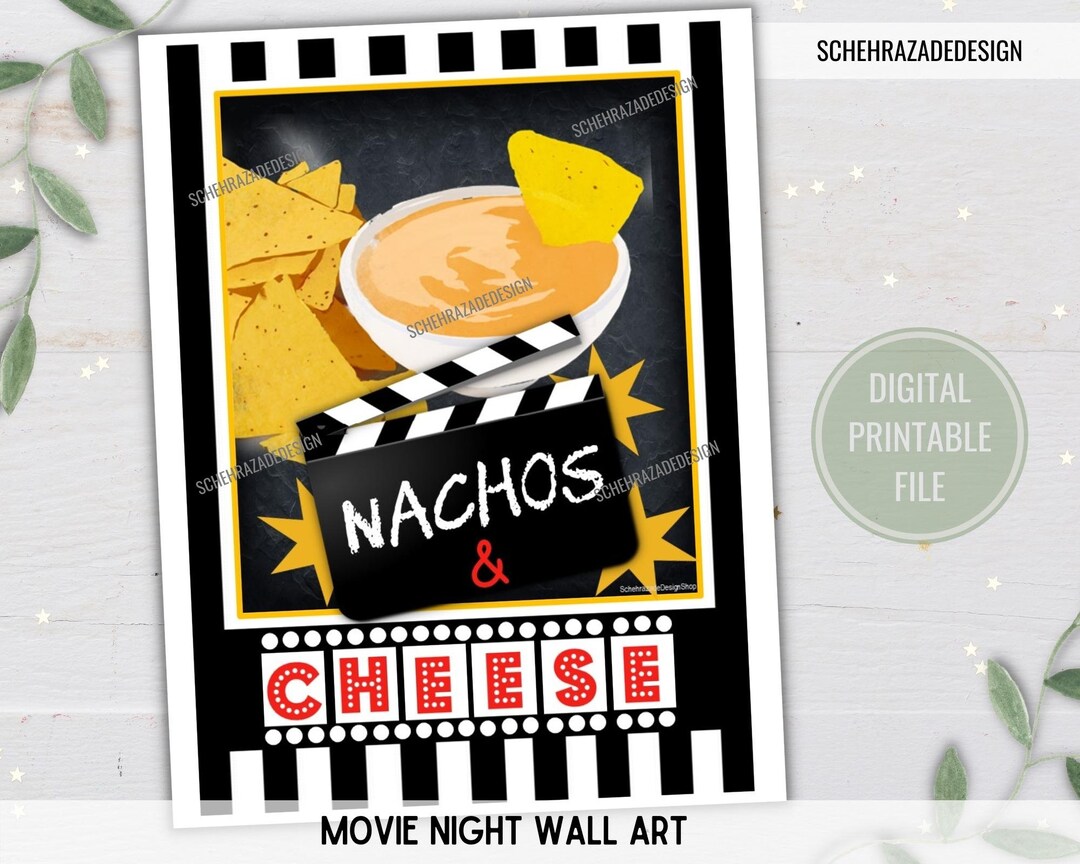 Movie Night Party Signs, Movie Night Printable Party Decoration, Movie ...