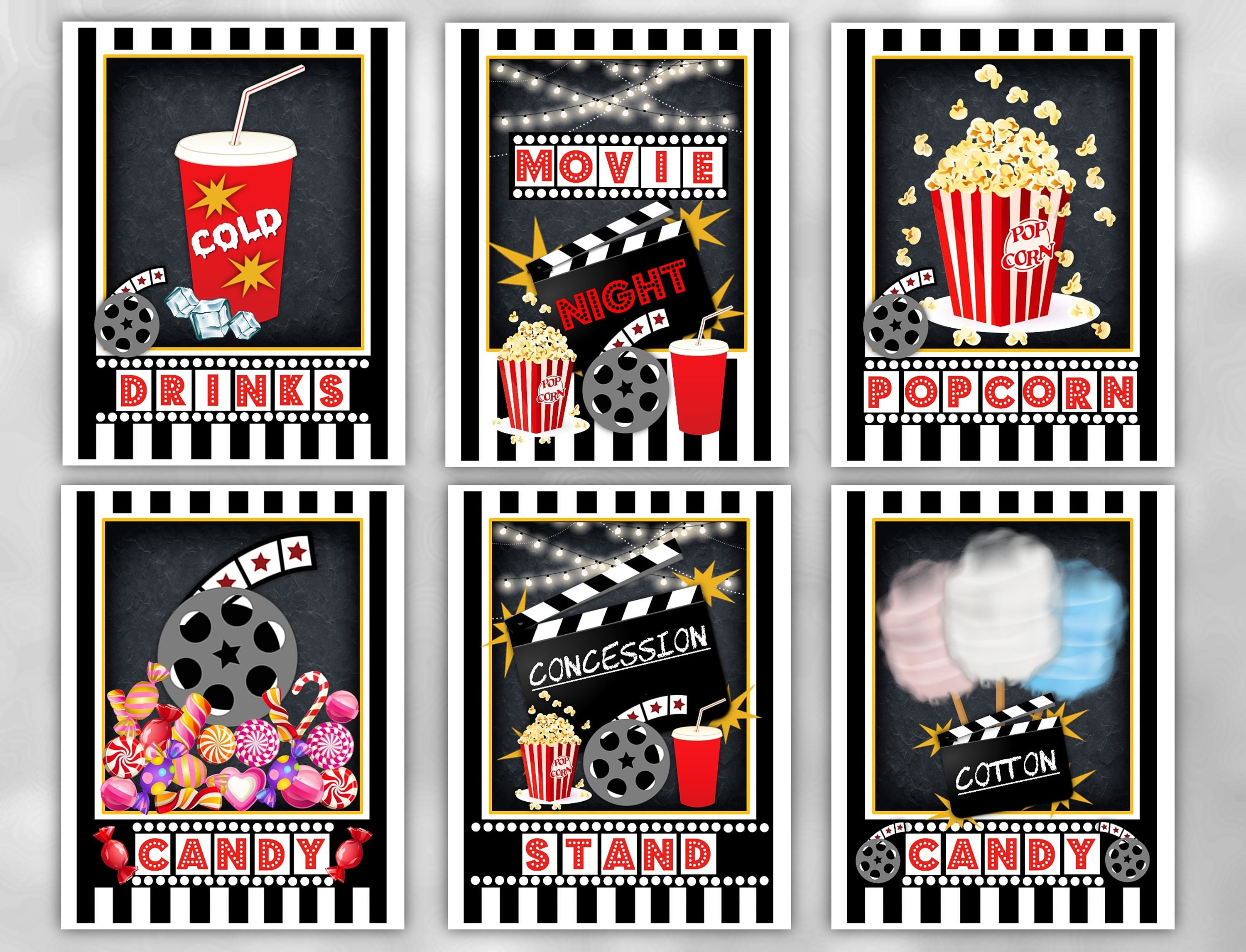 Movie Night Party Signs Movie Night Printable Party Etsy Movie Night Party Signs Movie Night Printable Party Etsy