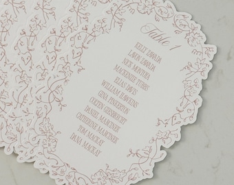 Seating Chart Card | Classic Baroque | Formal Event Stationery | Customised to each guest