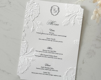 Embossed/Plain Rectangle Menu Card | Personalised Menu | Hammer Paper 400gsm | 5x7 inches