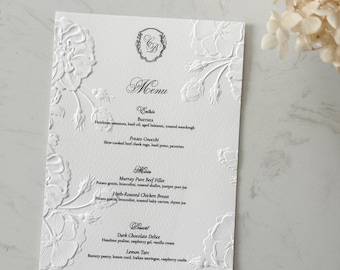 Embossed/Plain Rectangle Menu Card | Personalised Menu | Hammer Paper 400gsm | 5x7 inches