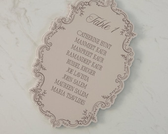 Seating Chart Cards | Rococo Baroque Vintage Floral Design