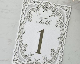 Vintage Lace Design | Table Number | Hammer Paper 400gsm