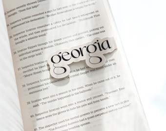 Personalised Magnetic Bookmark | Custom Name Design | Book Lovers Gift | Beige Design