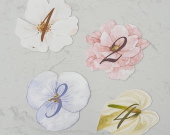 Die Cut Table Numbers | Floral Design