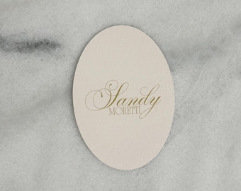 Oval Wedding Place Cards | Personalised Guest Names | Name Card
