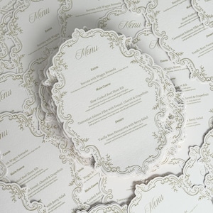 Elegant Personalised Menu Card | Classic Scalloped | Formal Event Stationery | Customised to each guest