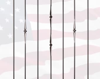 Modern Black Iron Stair Balusters (10 Pack): 9/16" Round Spindles