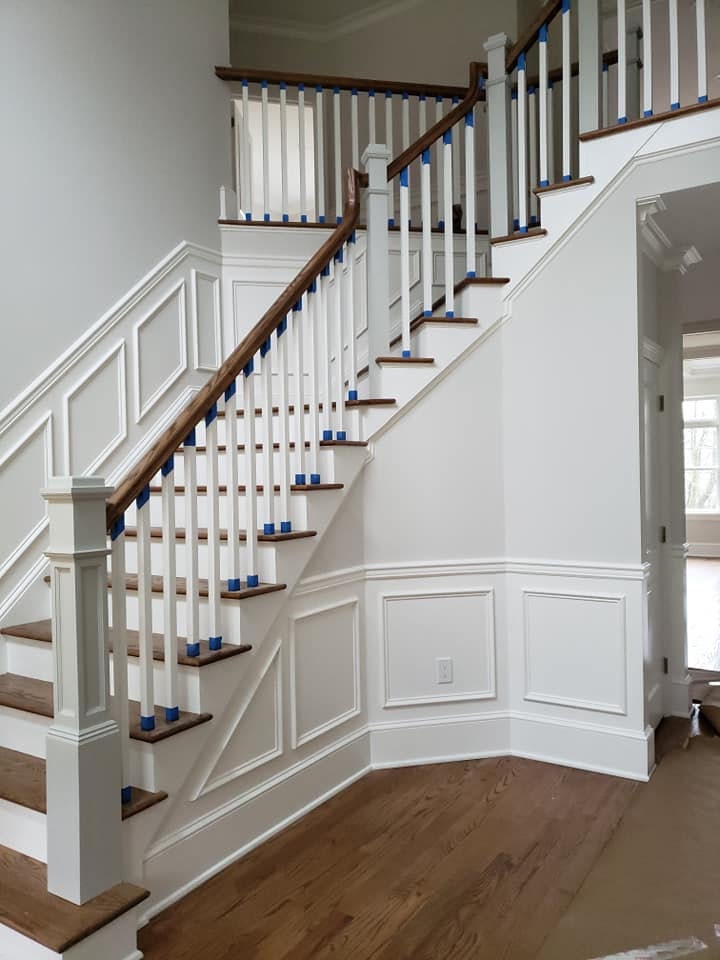 Oak Pointe Railing Wooden Railing Staircase Rails- 6910 Traditional Style Stair Rails for ...