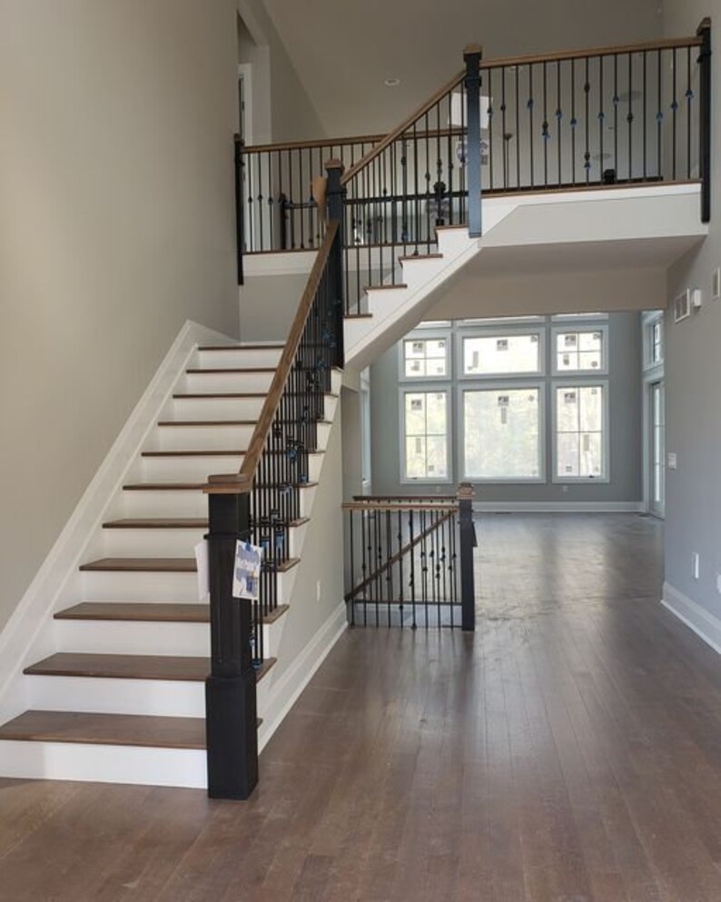 Oak Pointe Railing Wooden Railing Staircase Rails- 6910 Traditional Style Stair Rails for ...