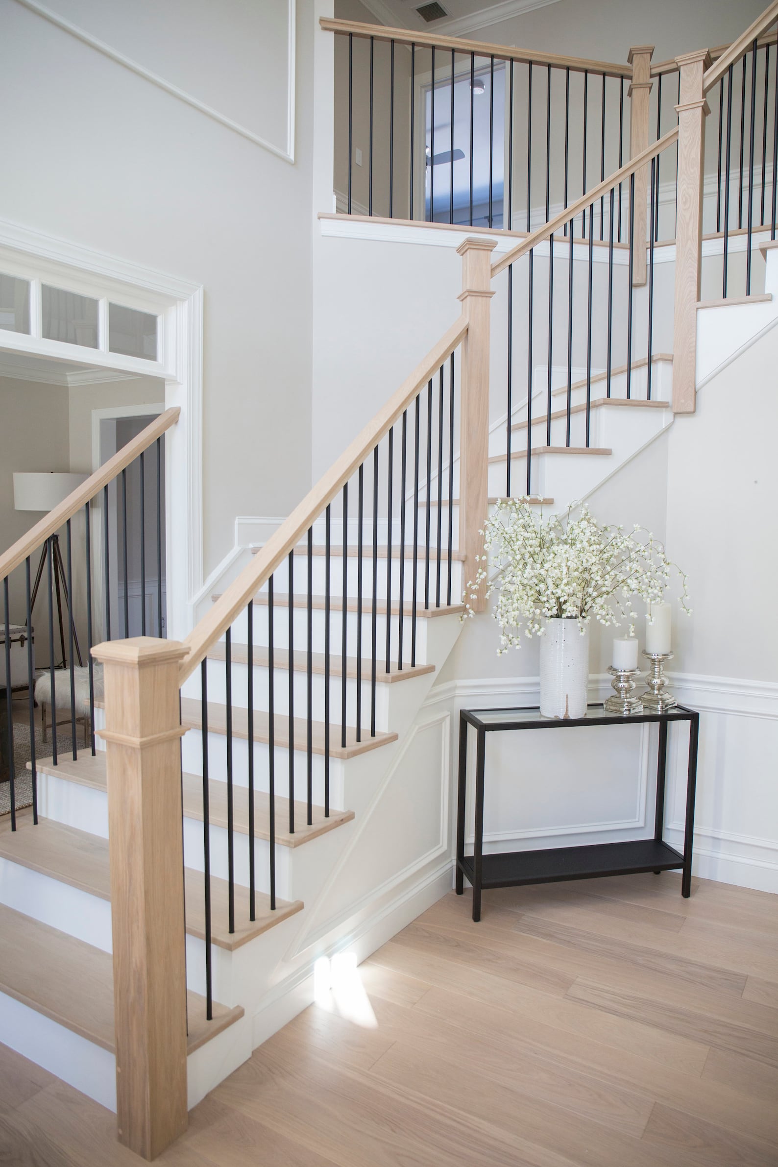 White Oak Stair Handrail Modern Style Hardwood 6084 Contemporary Style