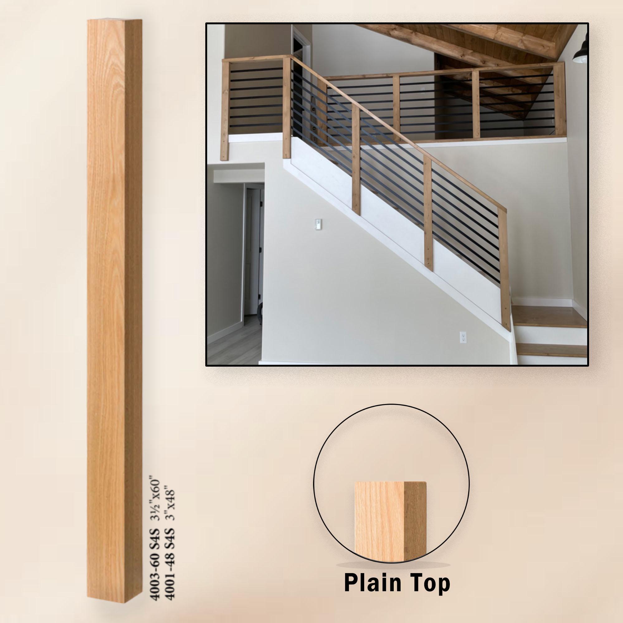Farmhouse Style Newel Post: White Oak, Maple, Cherry Stair Railing - Etsy