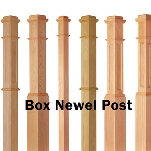 Box Newel Post Oak/Poplar American Made Stair Railing Newel Post for Traditional Style Hardwood Stair Handrail image 2