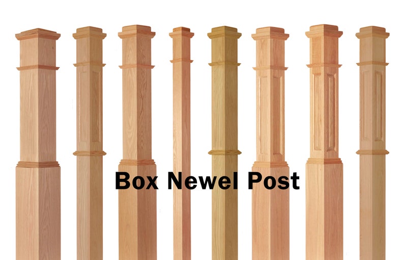 Box Newel Post Oak/Poplar American Made Stair Railing Newel Post for Traditional Style Hardwood Stair Handrail image 2