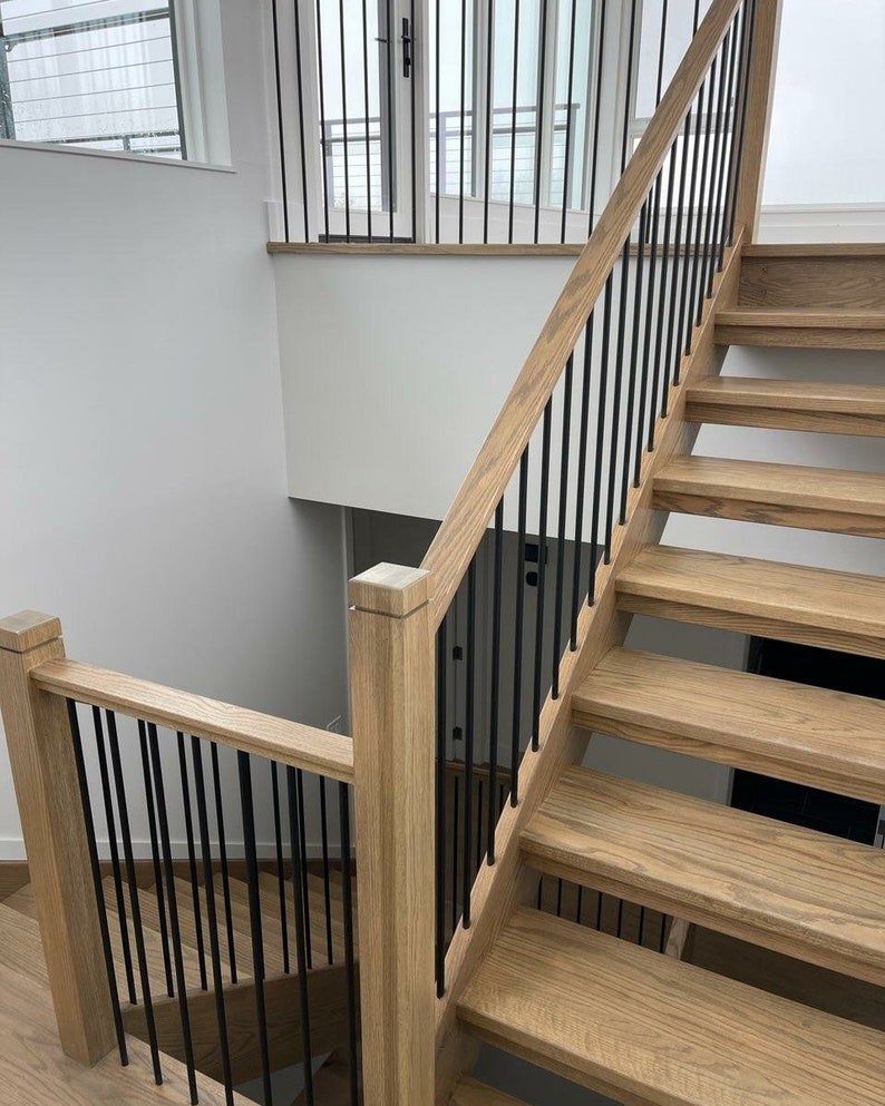White Oak Stair Handrail Modern Style Hardwood 6084 Etsy