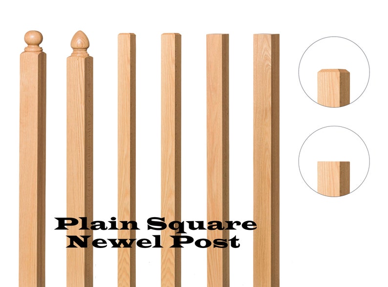 Newel Post White Oak/pine/hickory/walnut Plain Square Etsy
