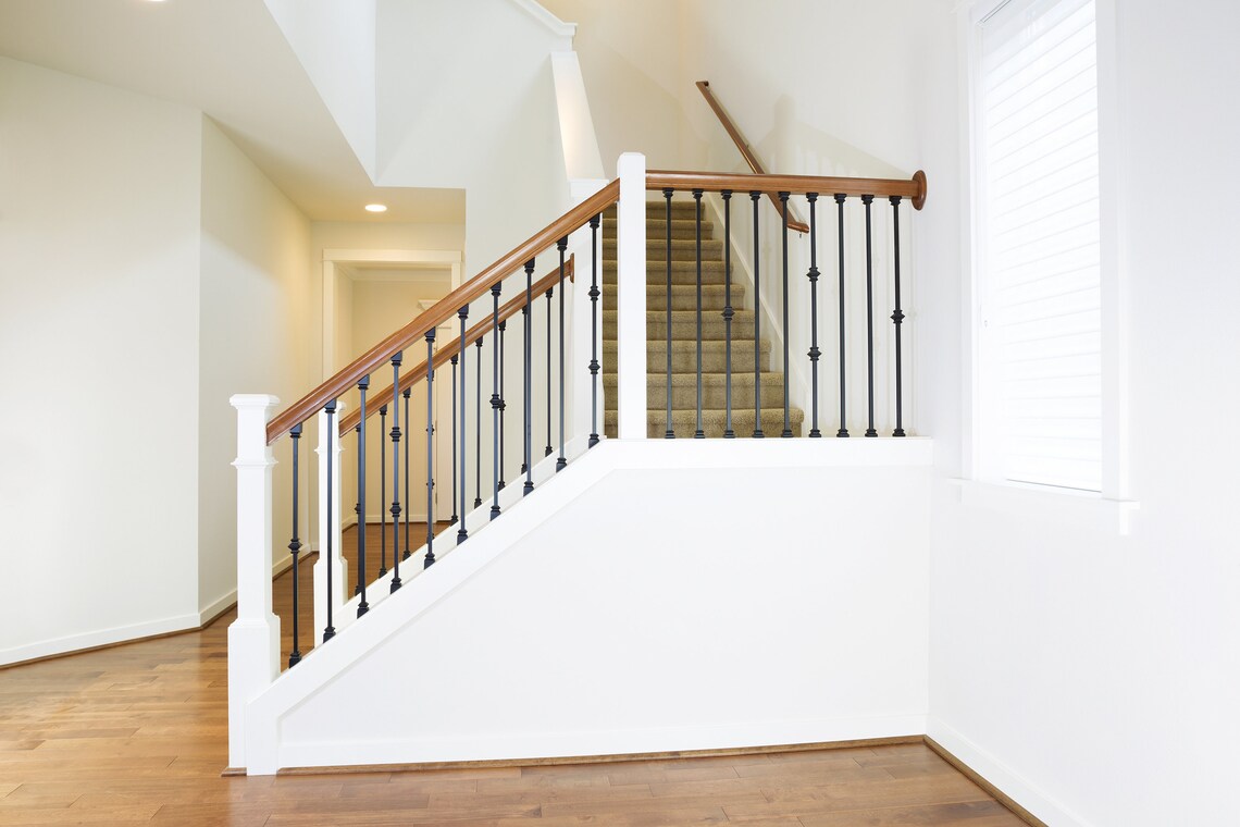 Oak Pointe Railing Wooden Railing Staircase Rails- 6910 Traditional Style Stair Rails for ...