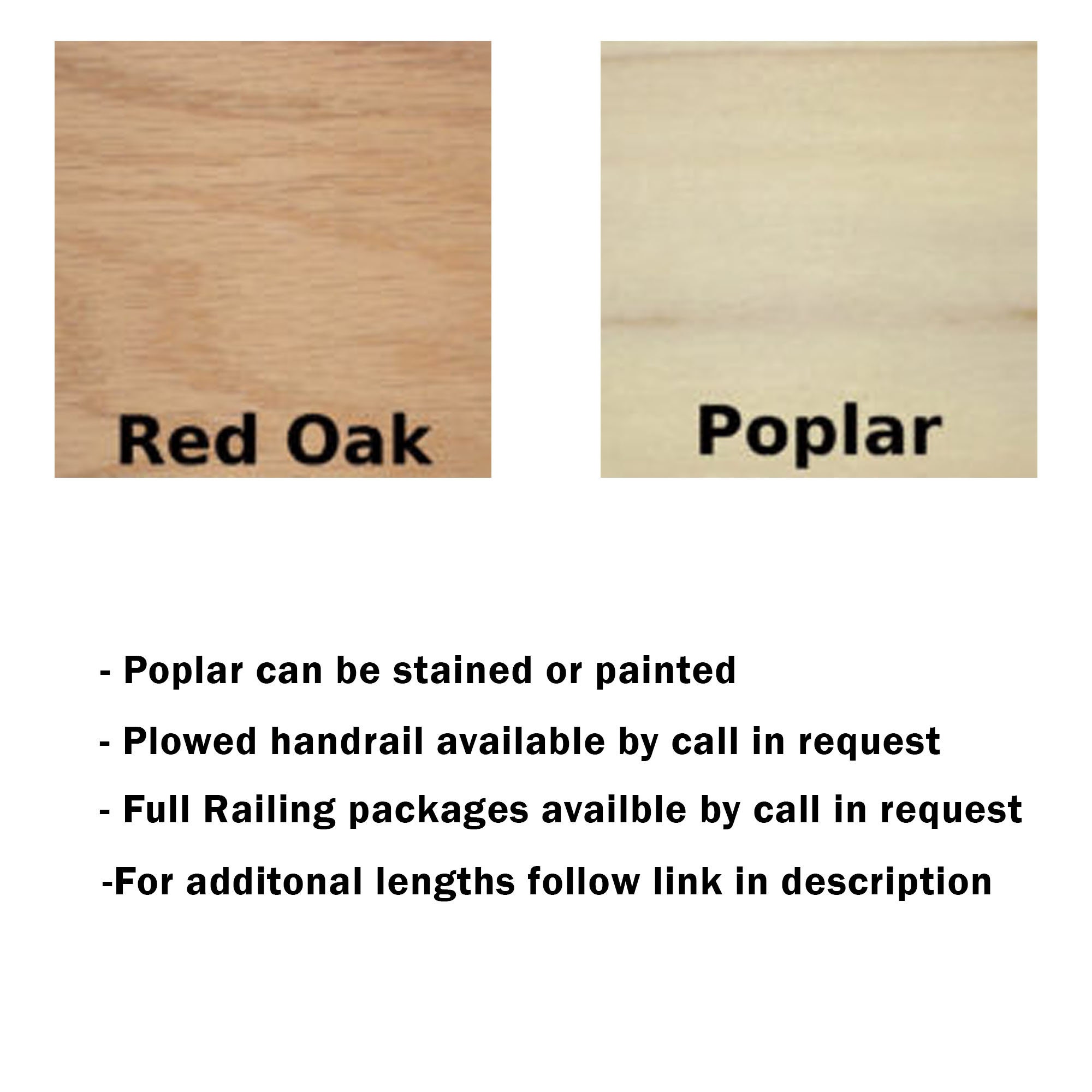 Hardwood Stair Handrail Traditional Style 6519 Red Oak/poplar Etsy