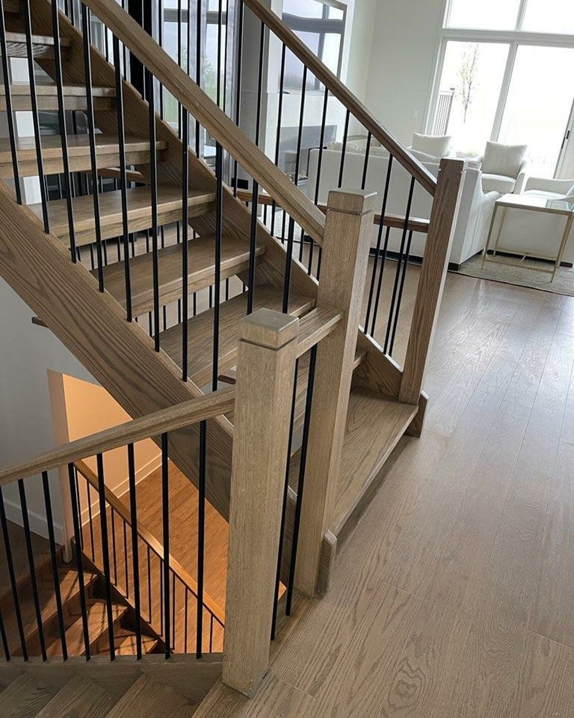 White Oak Stair Handrail Modern Style Hardwood 6084 Etsy