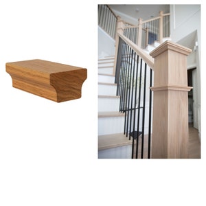 Modern Style Oak Hardwood Stair Handrail 6084 Contemporary Style White Oak/Red Oak/Poplar American Made Stair Railing System for Stair Rails