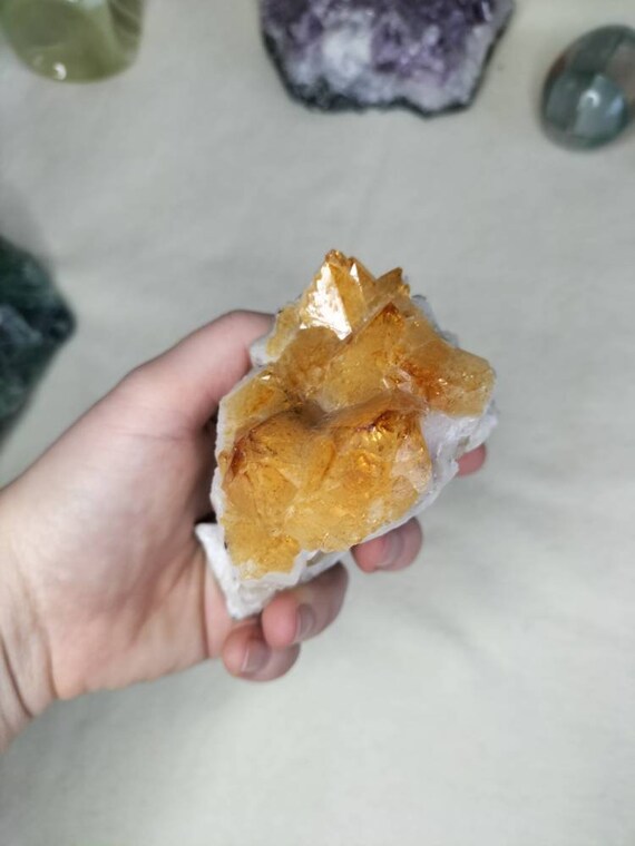 Natural Large Citrine Crystal Rock Formation Home Decor Yellow Etsy