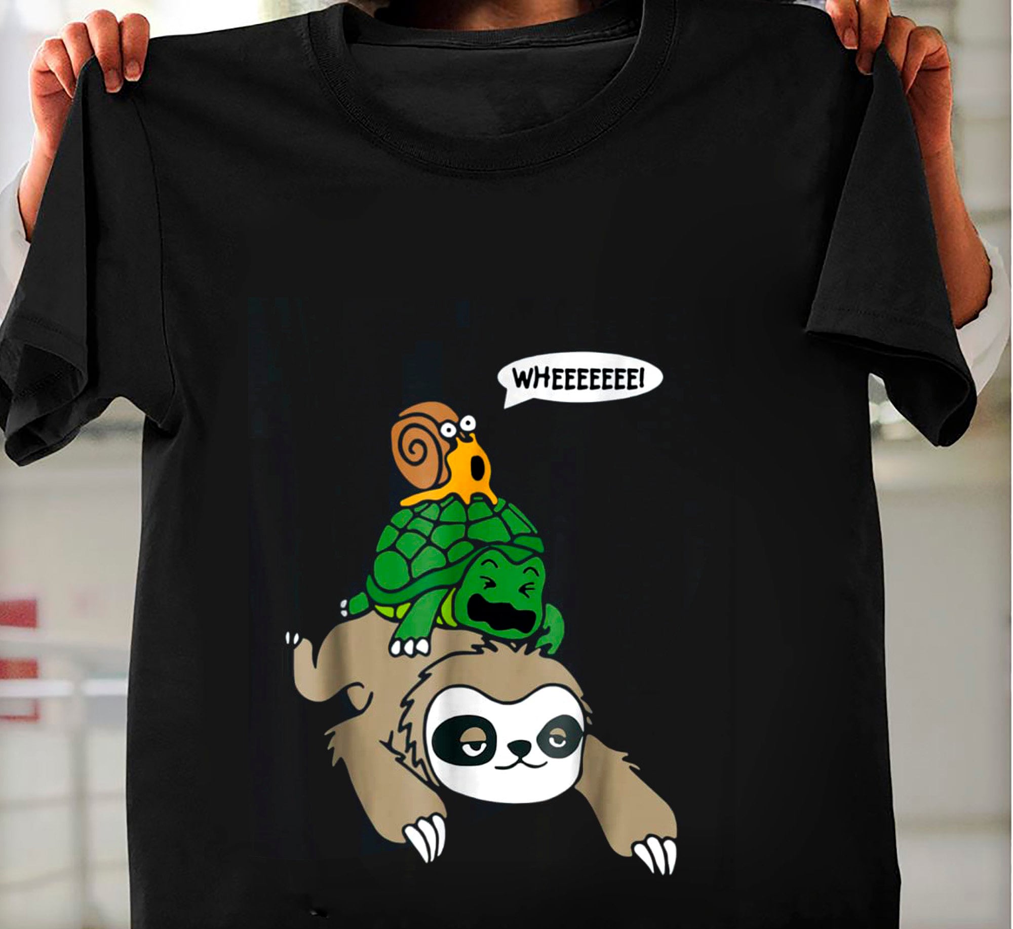 Sloth Turtle Snail Funny T Shirt Cute Animal Lover Gift Tee