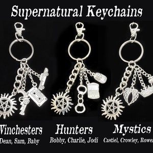 SUPERNATURAL KEYCHAINS - Winchesters, The Hunters, The Mystics Supernatural inspired keychains