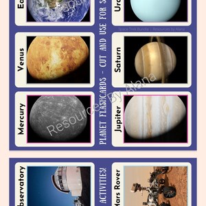 Outer Space Flashcards and Fact Cards! | Homeschool, Forest School, Pre-K & Elementary School Activities | Digital Download PDF Printables