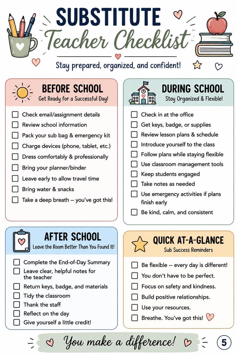 Ultimate Substitute Teacher Planner & Survival Guide image 4