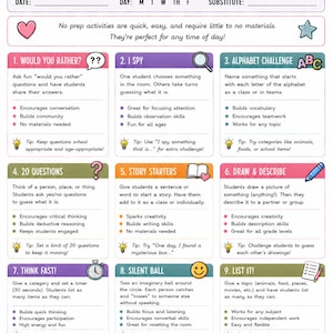 Ultimate Substitute Teacher Planner & Survival Guide image 15