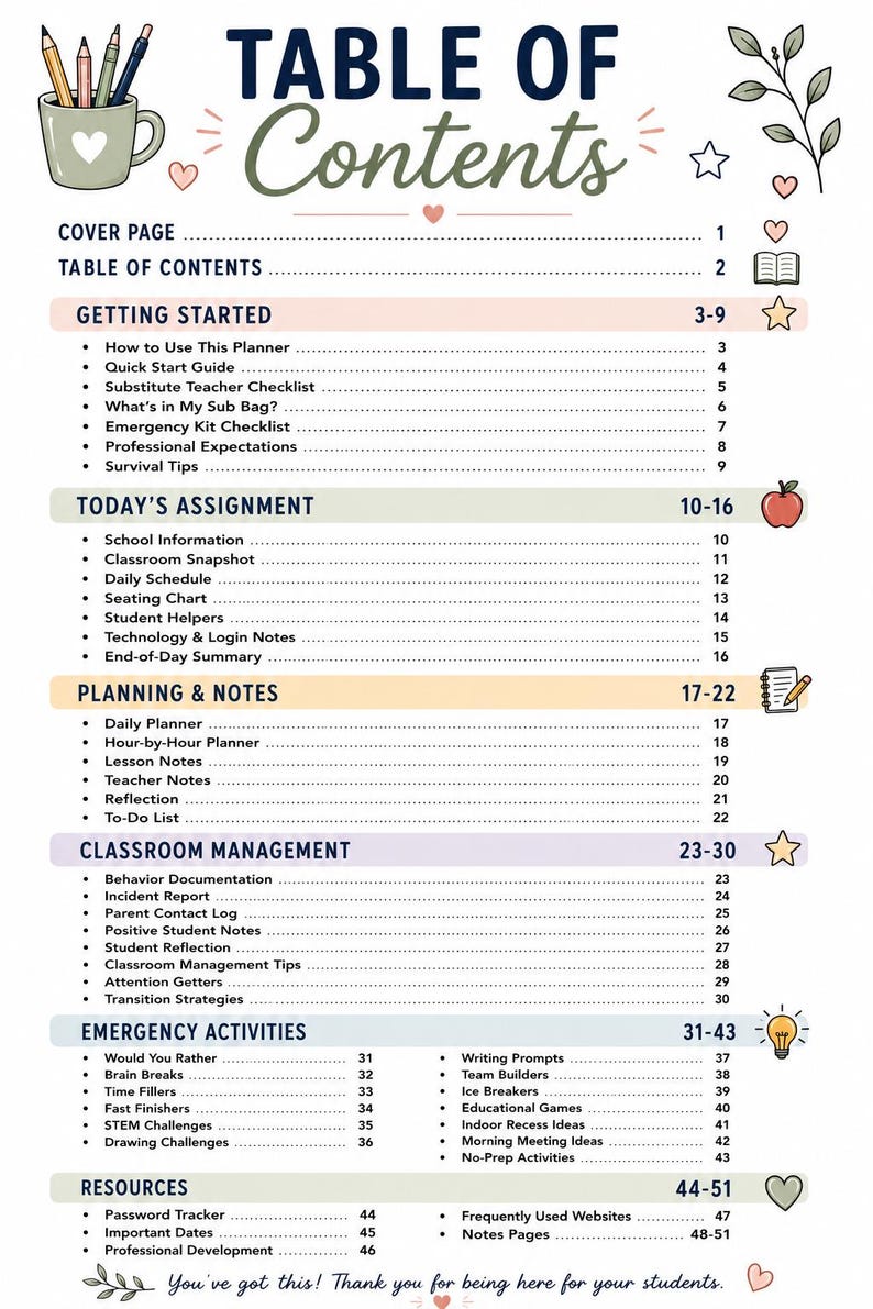Ultimate Substitute Teacher Planner & Survival Guide image 3