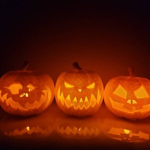 3er Set Kleiner Halloween Kürbisse