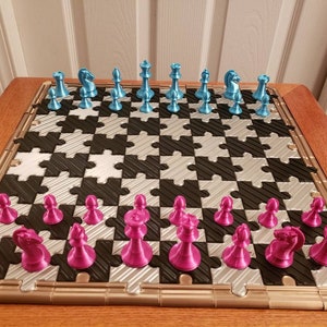 Puzzle chess board with pieces