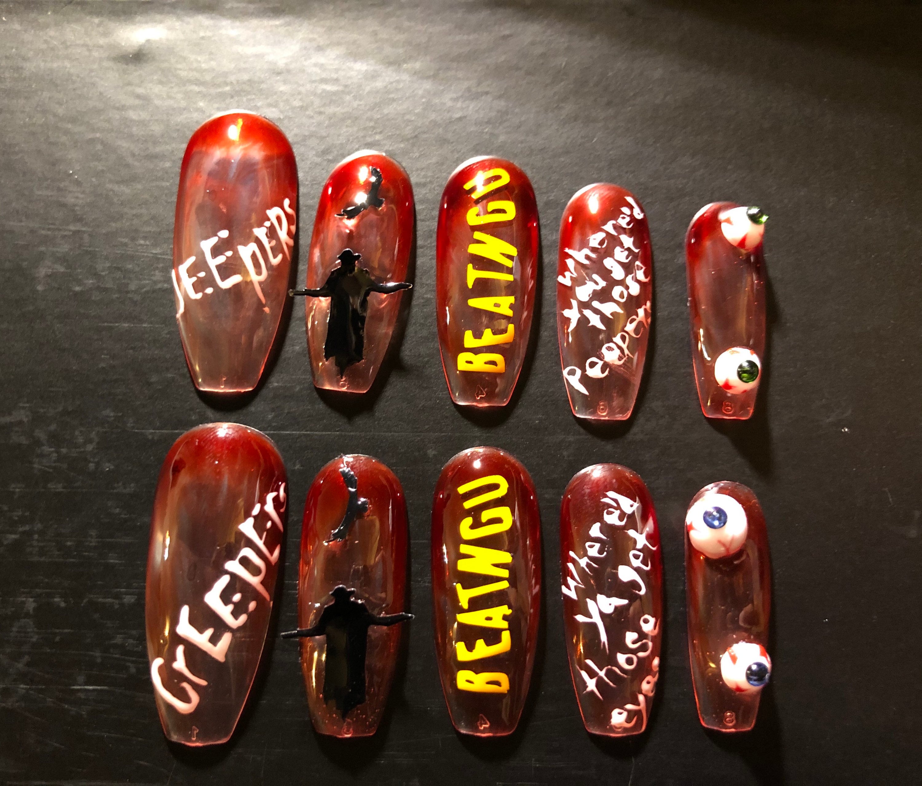 Jeepers Creepers Press on Nails Horror Nägel Halloween Etsy