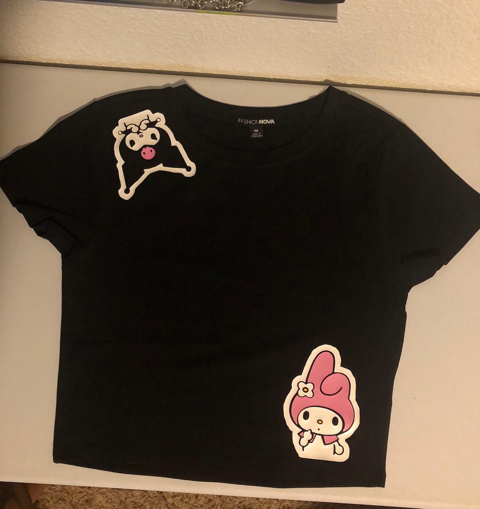 Peek a Boo My Melody and Kuromi Crop Top Shirt Kawaii Hello | Etsy