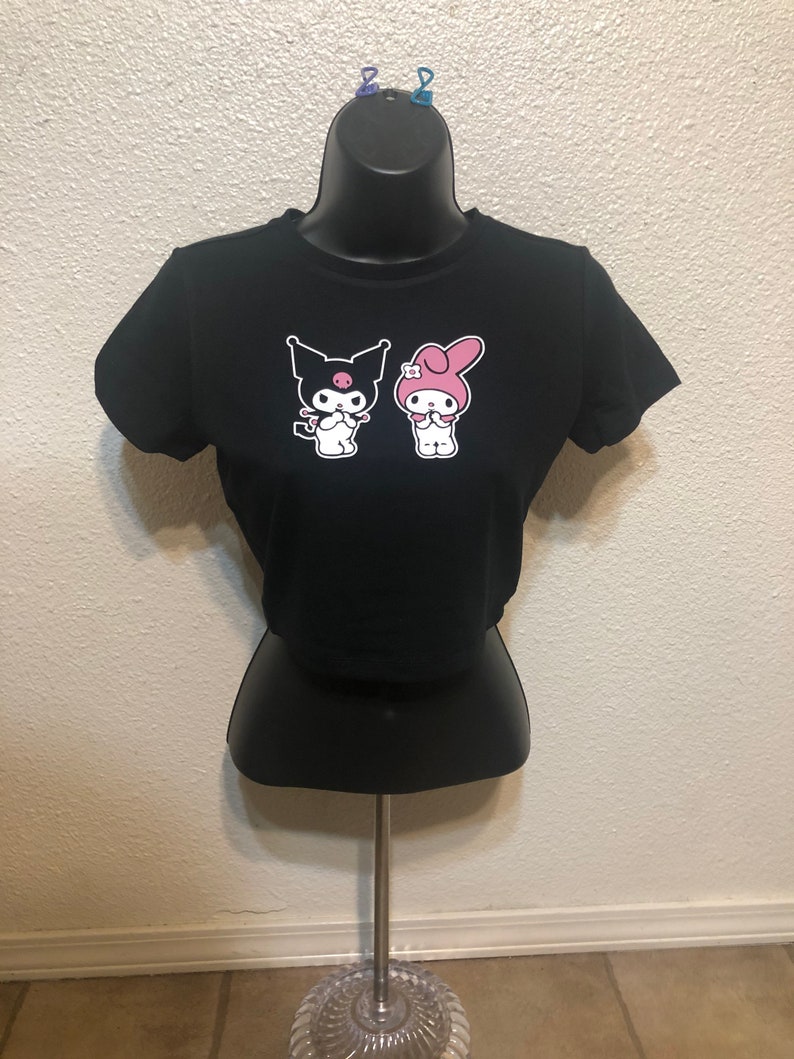 My melody and kuromi crop top shirt hello kitty kawaii | Etsy