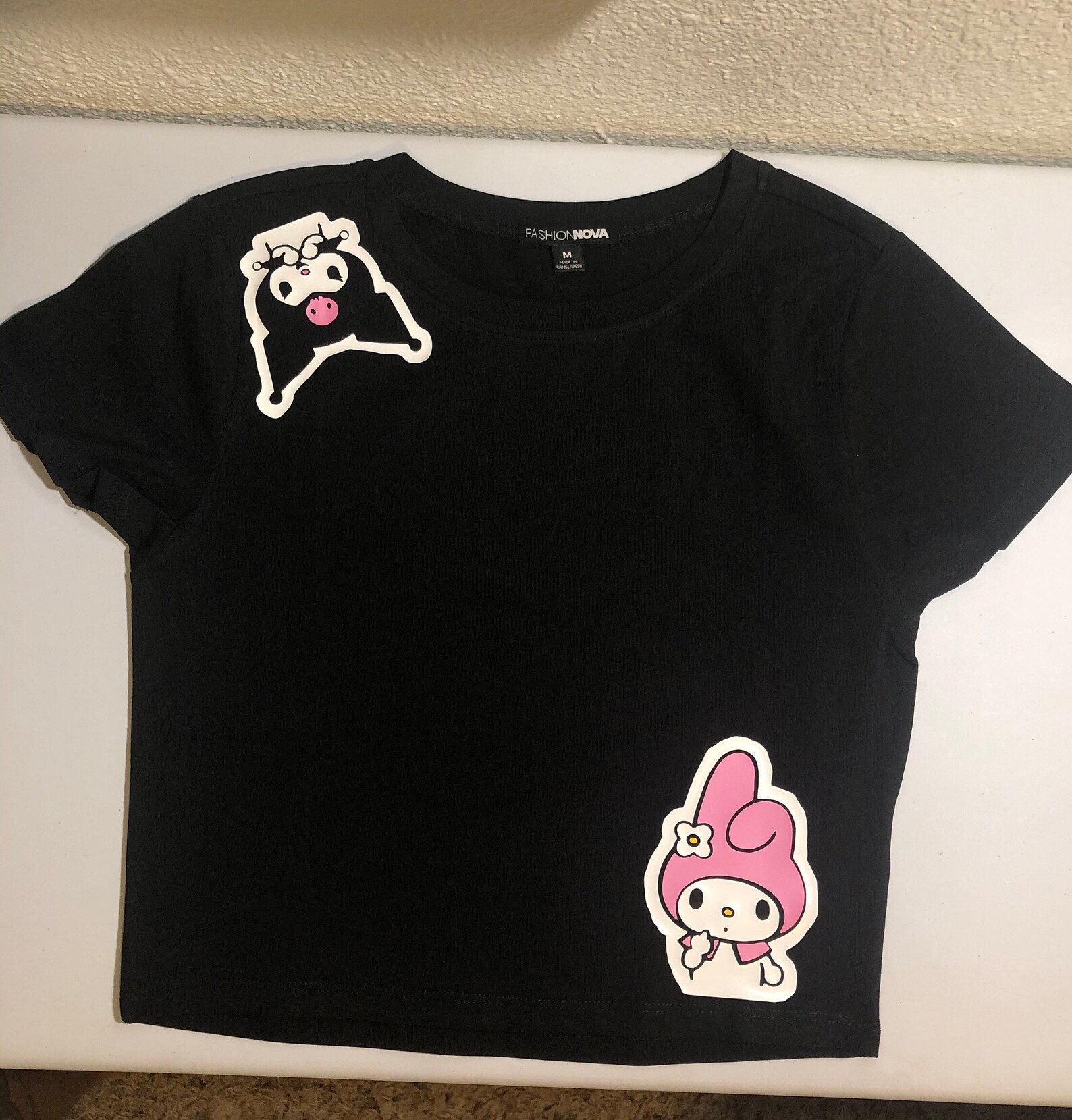 Peek a Boo My Melody and Kuromi Crop Top Shirt Kawaii Hello | Etsy