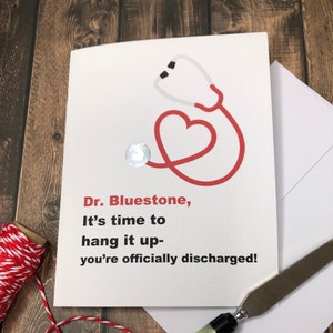 Doctor retirement card, Personalized doctor card, Doctor gift, Funny Doctor retirement card, Retired Doctor, Stethoscope, MD retiring