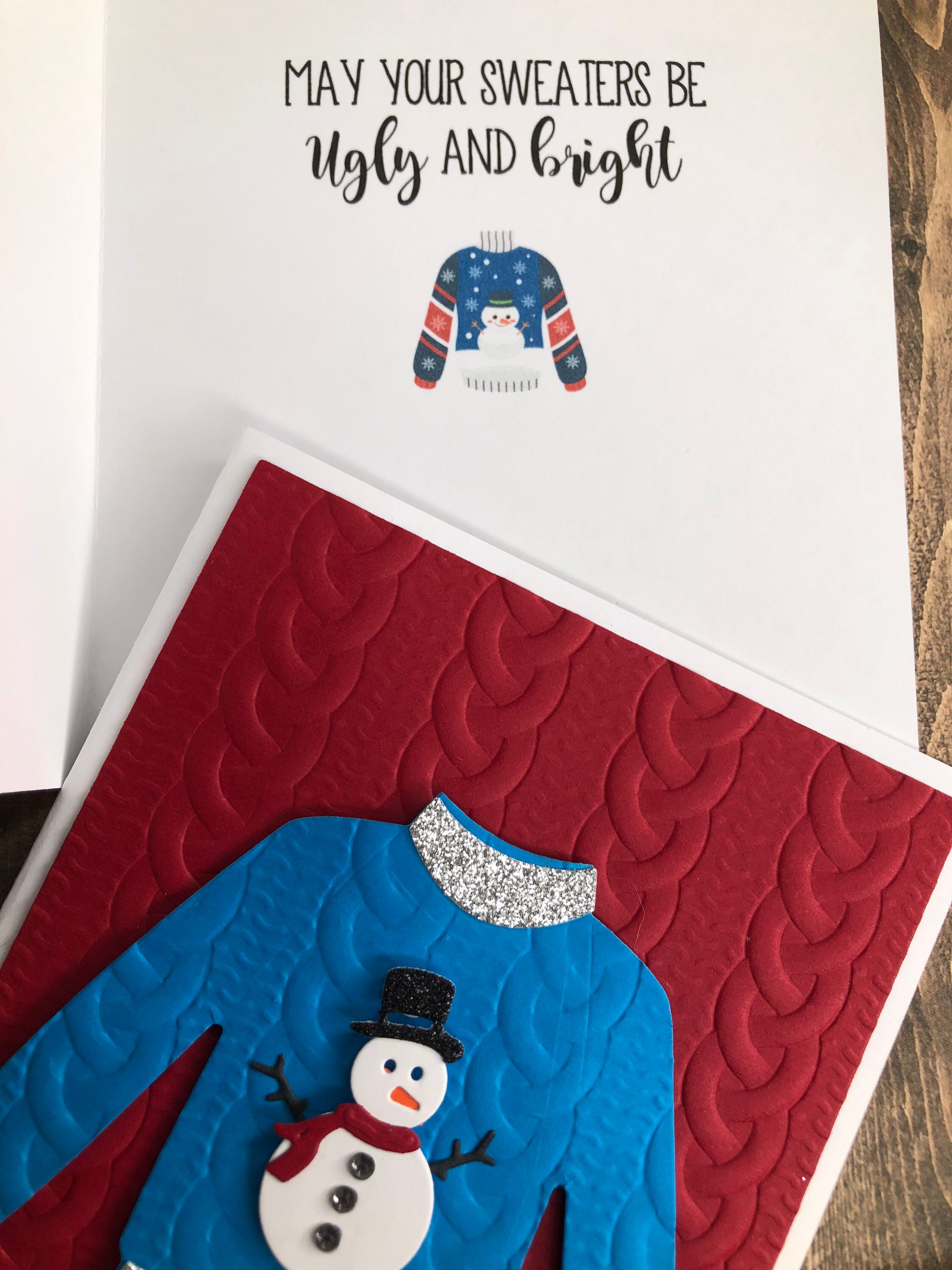 Handmade Ugly Sweater Card 3D Ugly Christmas Sweater Etsy