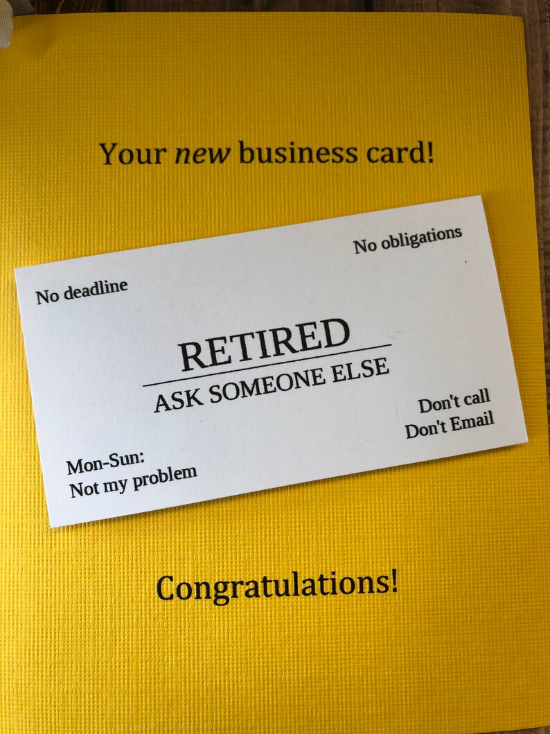 Handmade Retirement Greeting Card Business Card Etsy