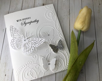 Handmade Sympathy Card, Condolence Card, With Deepest Sympathy Card, Christian sympathy, Butterfly Sympathy, Grief, Bereavement Card