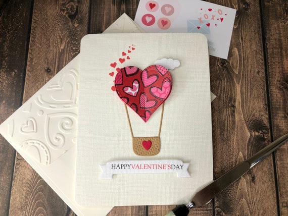 Kids Valentine Cards Happy Valentine Day Kid Favors for School Exchange Classroom  Valentine Hot Air Balloon Cards, Envelopes and Stickers 
