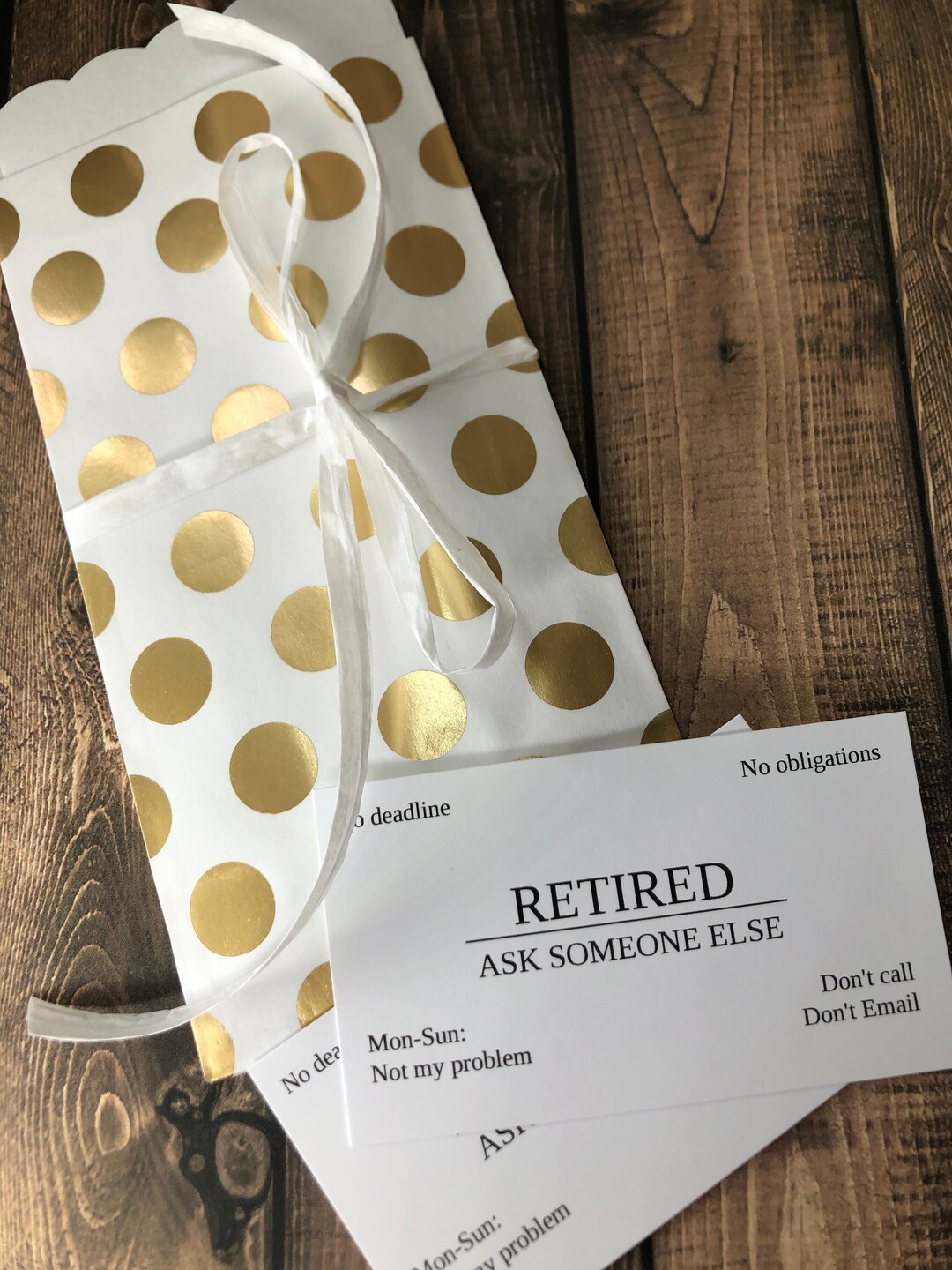 Handmade 10pack Retirement Business Cards, Congrats on Retiring, Funny