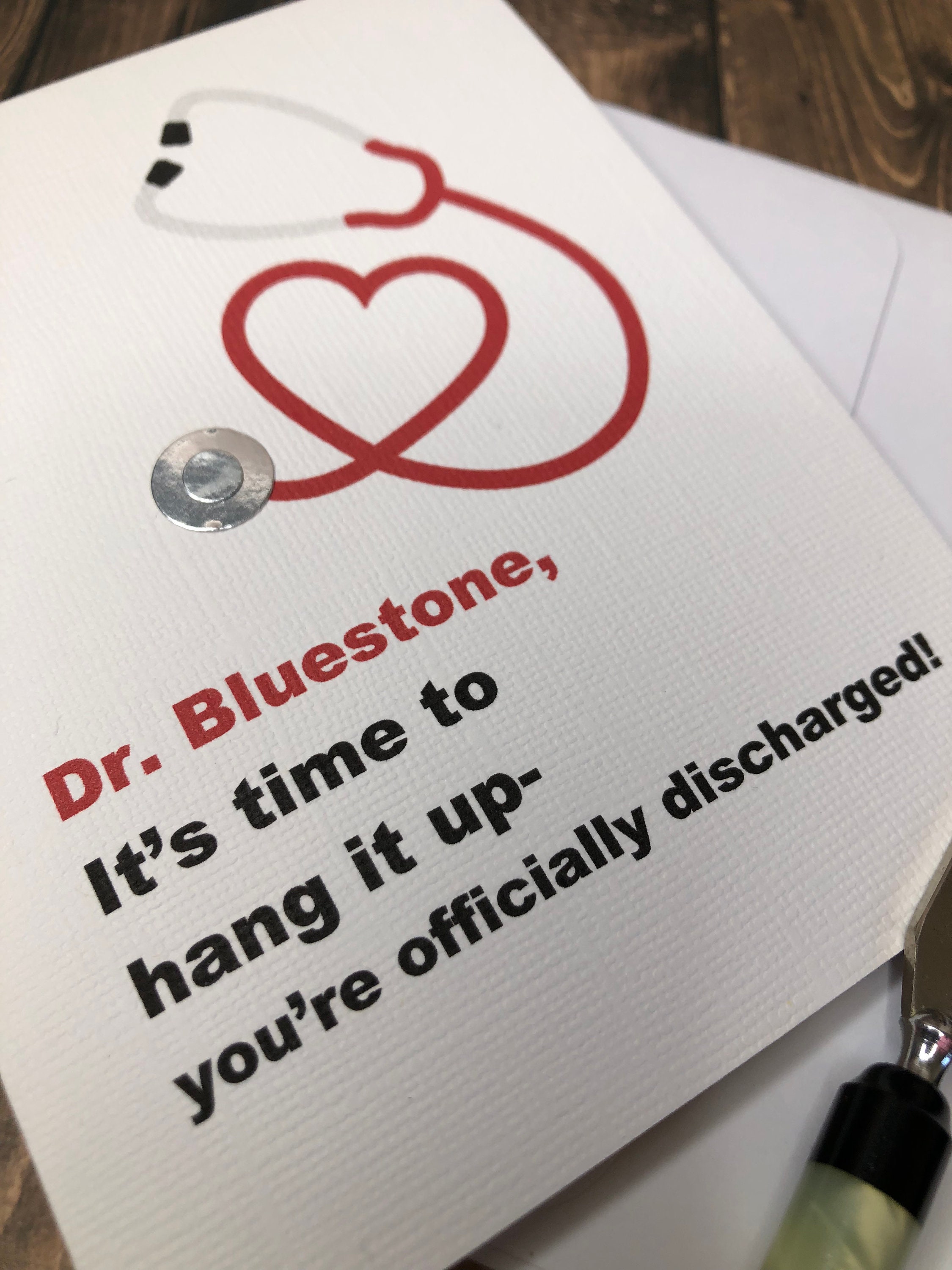 Doctor Retirement Card Personalized Doctor Card Doctor Gift Etsy