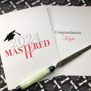 PERSONALIZED 2024 Master's Degree  Card, Master's Graduation, Masters Degree pun card, college grad, congratulations graduate, college grad