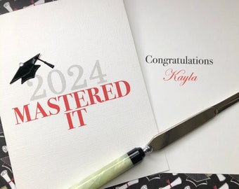 PERSONALIZED 2024 Master's Degree  Card, Master's Graduation, Masters Degree pun card, college grad, congratulations graduate, college grad