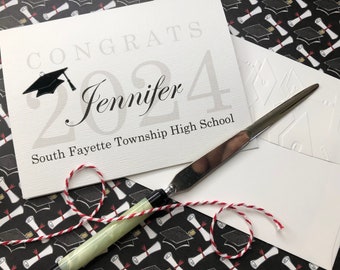 Personalized Graduation Card for Name and School, Graduation card 2024, High School Grad Card, College Graduation Card, Keepsake Graduation