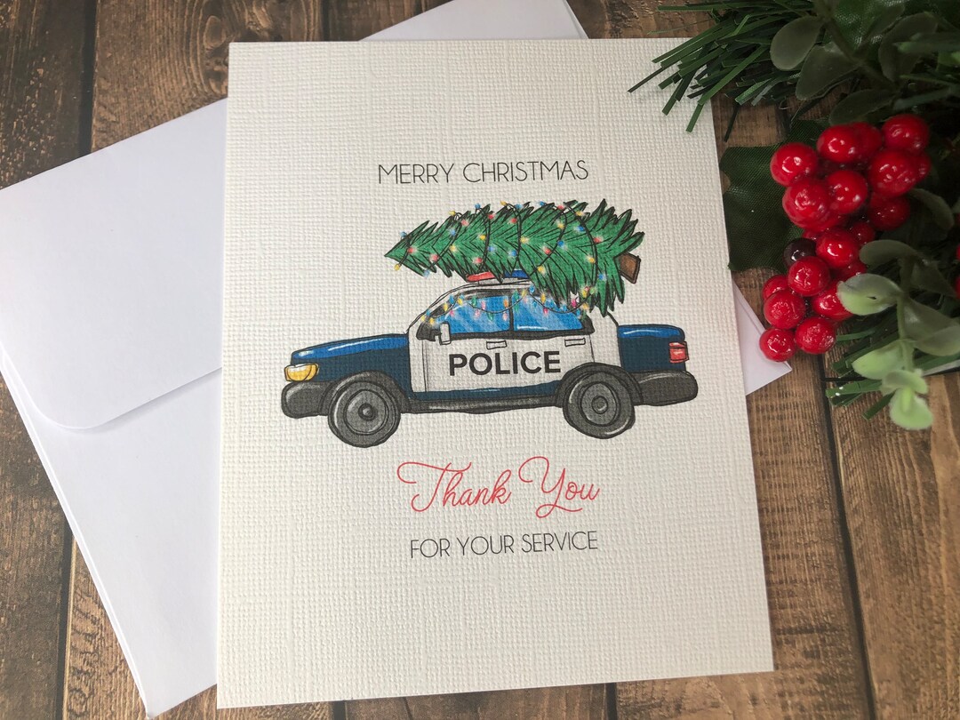 Policeman Christmas Card, Can Be PERSONALIZED, Policeman Thank You