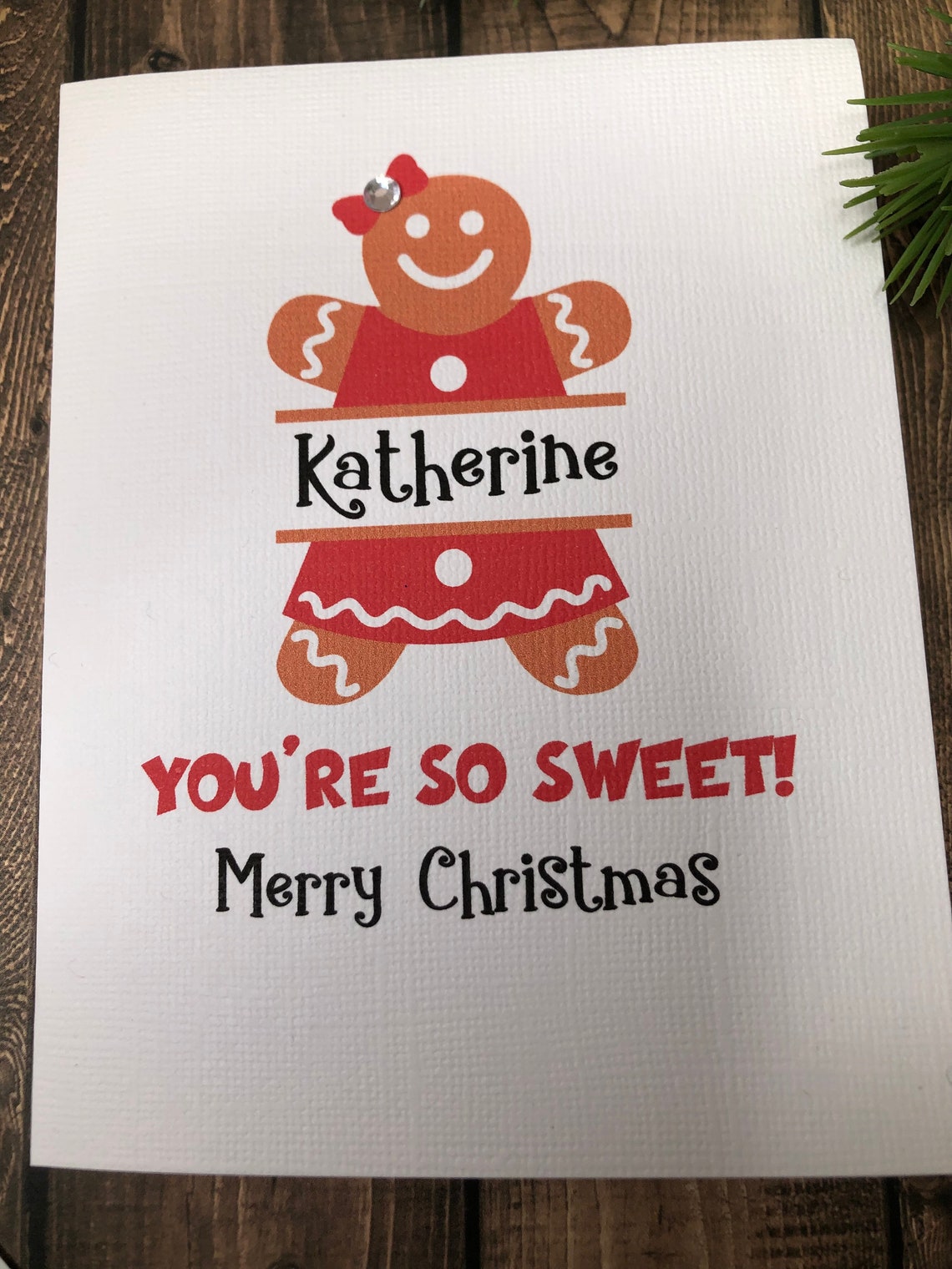 PERSONALIZED Christmas Card for Kids Gingerbread Man - Etsy