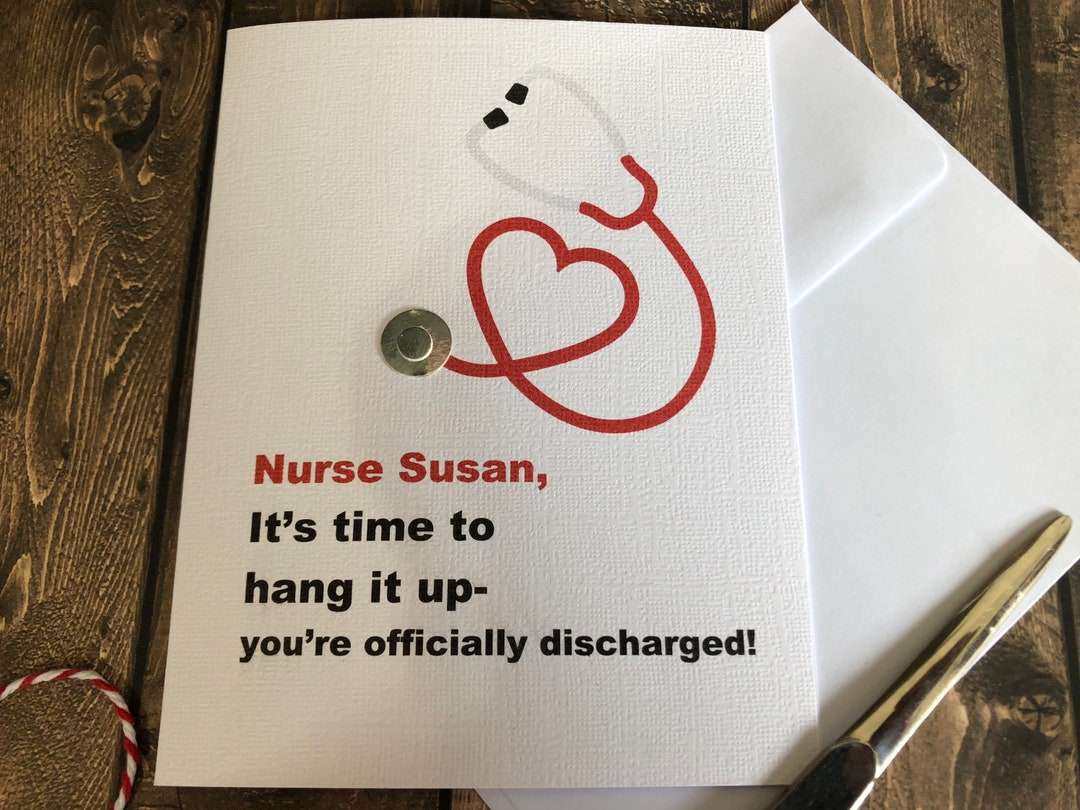 Nurse Retirement Card Personalized Nurse Card Nurse Gift Etsy